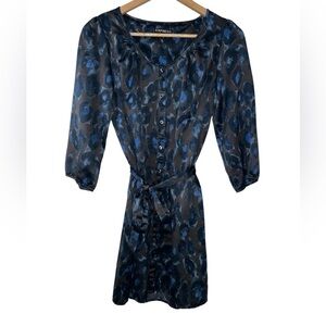 Express Mob Wife Animal Print Button Down Mini Dress Women’s Small